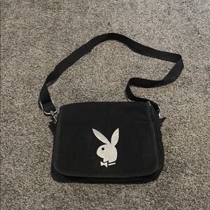 Vintage 80s Playboy Black Crossbody Bag